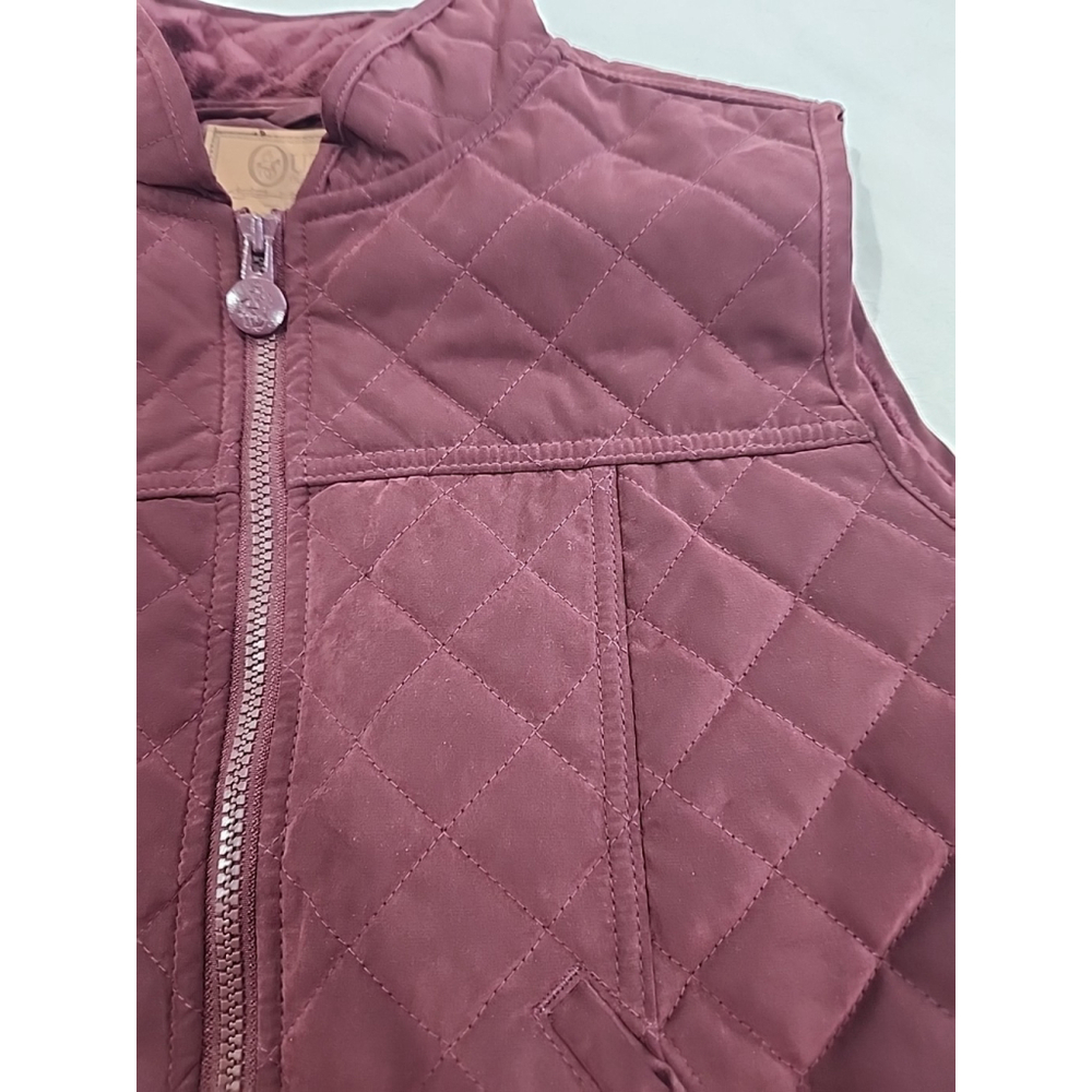 Outback Trading CO. Women’s Microsuede Quilted Equestrian Vest,szM,maroon,NWT - Picture 3 of 13